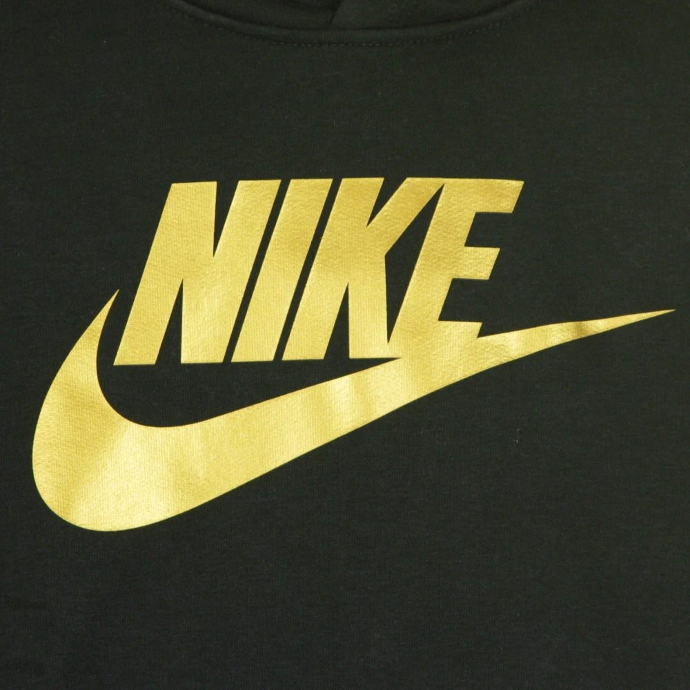 Nike Jongens Club Fleece Hoodie Zwart Goud Black Heren