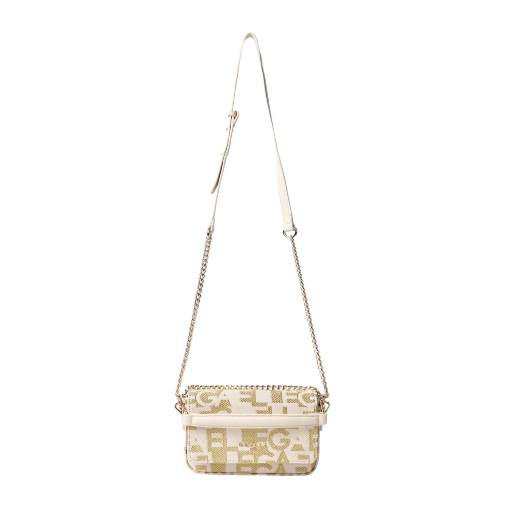 Gaëlle Paris Women's Beige Mini Shoulder Bag Natural Logo