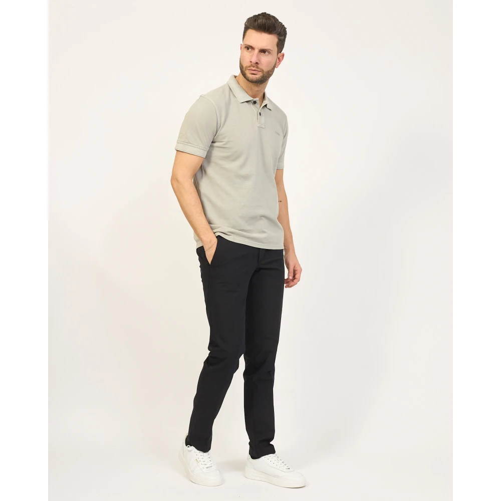 Boss Sportieve Polo Shirt in Grijs Piqué Gray Heren