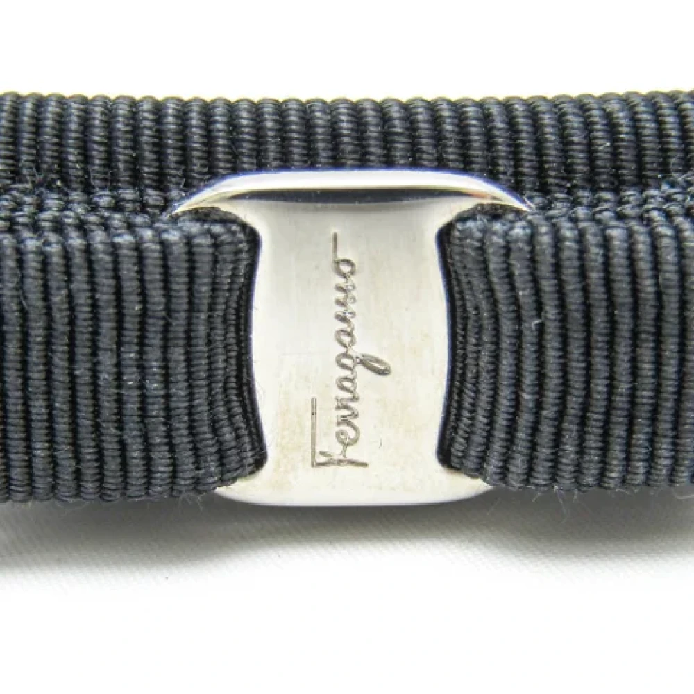 Salvatore Ferragamo Pre-owned Cotton hair-accessories Black Dames
