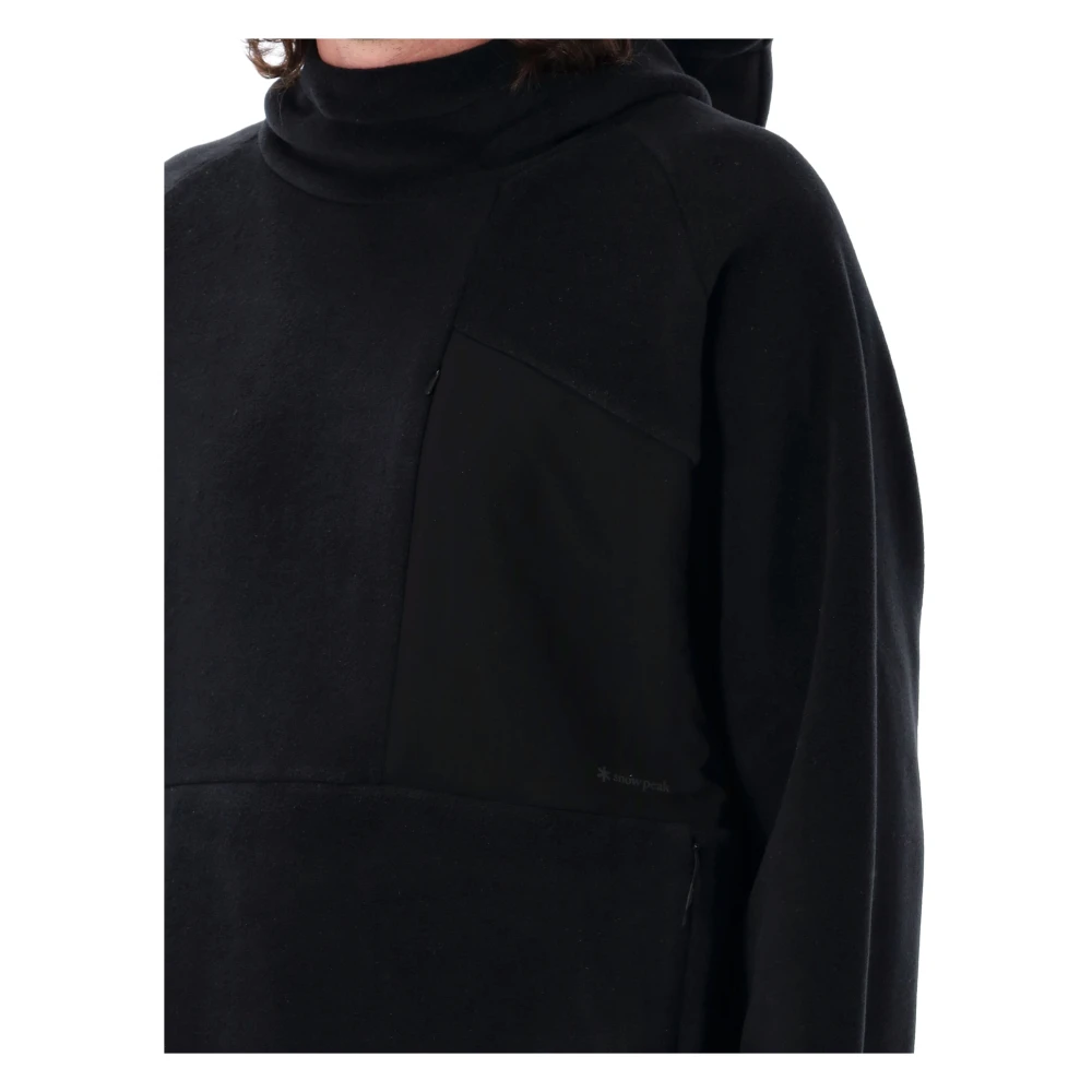 Snow Peak Zwarte Double Face Fleece Hoodie Buitenkleding Black Heren