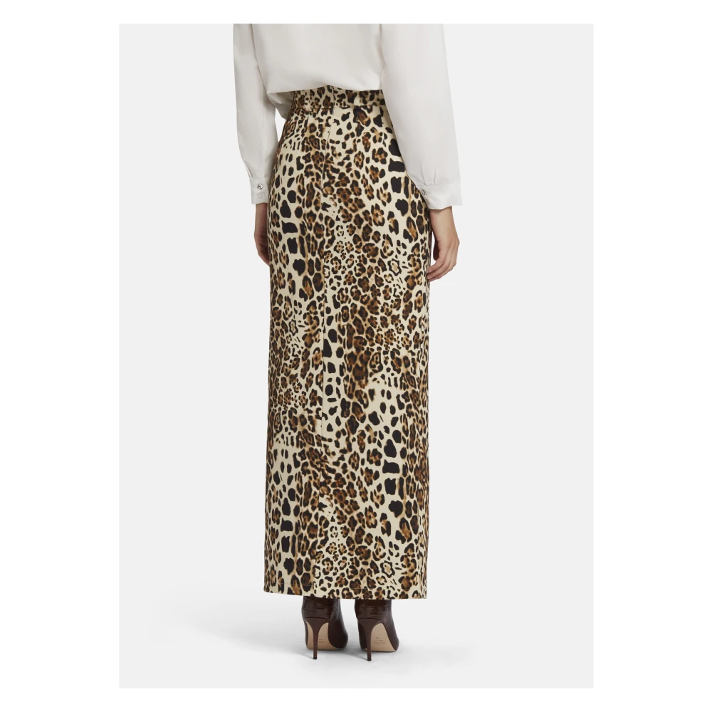 Nicowa Elegante Twill Maxi Rok Trenala Brown Dames