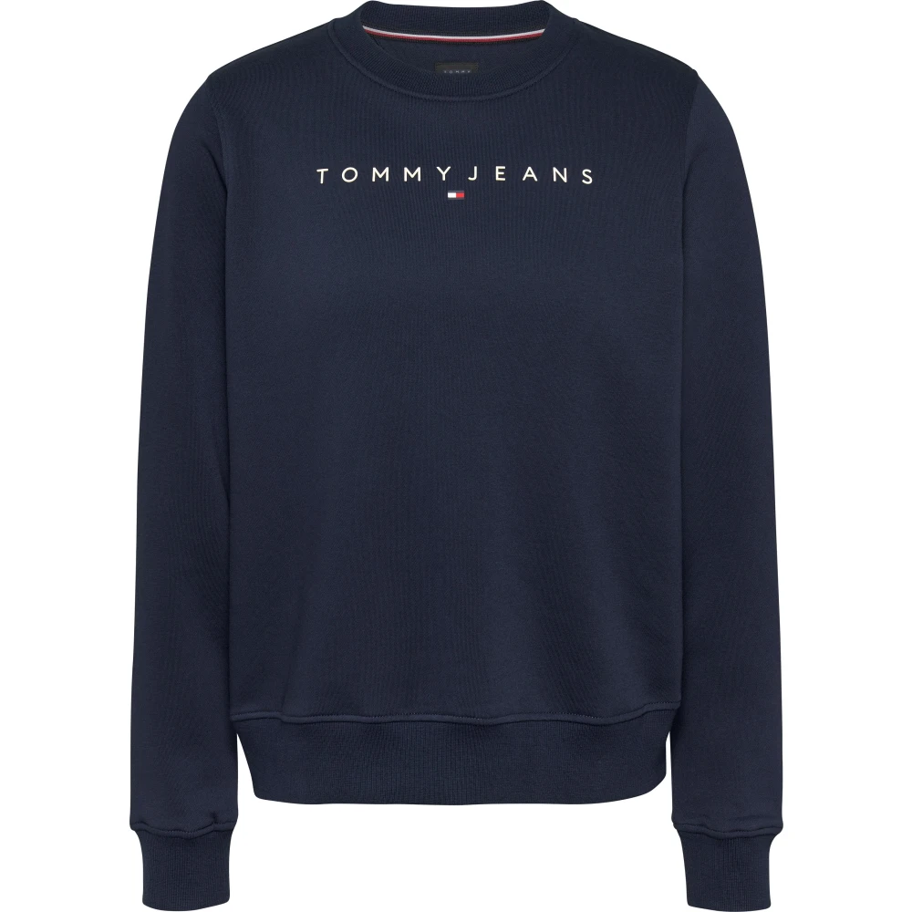 Tommy Jeans Blauwe trui met minimaal logo Blue Dames