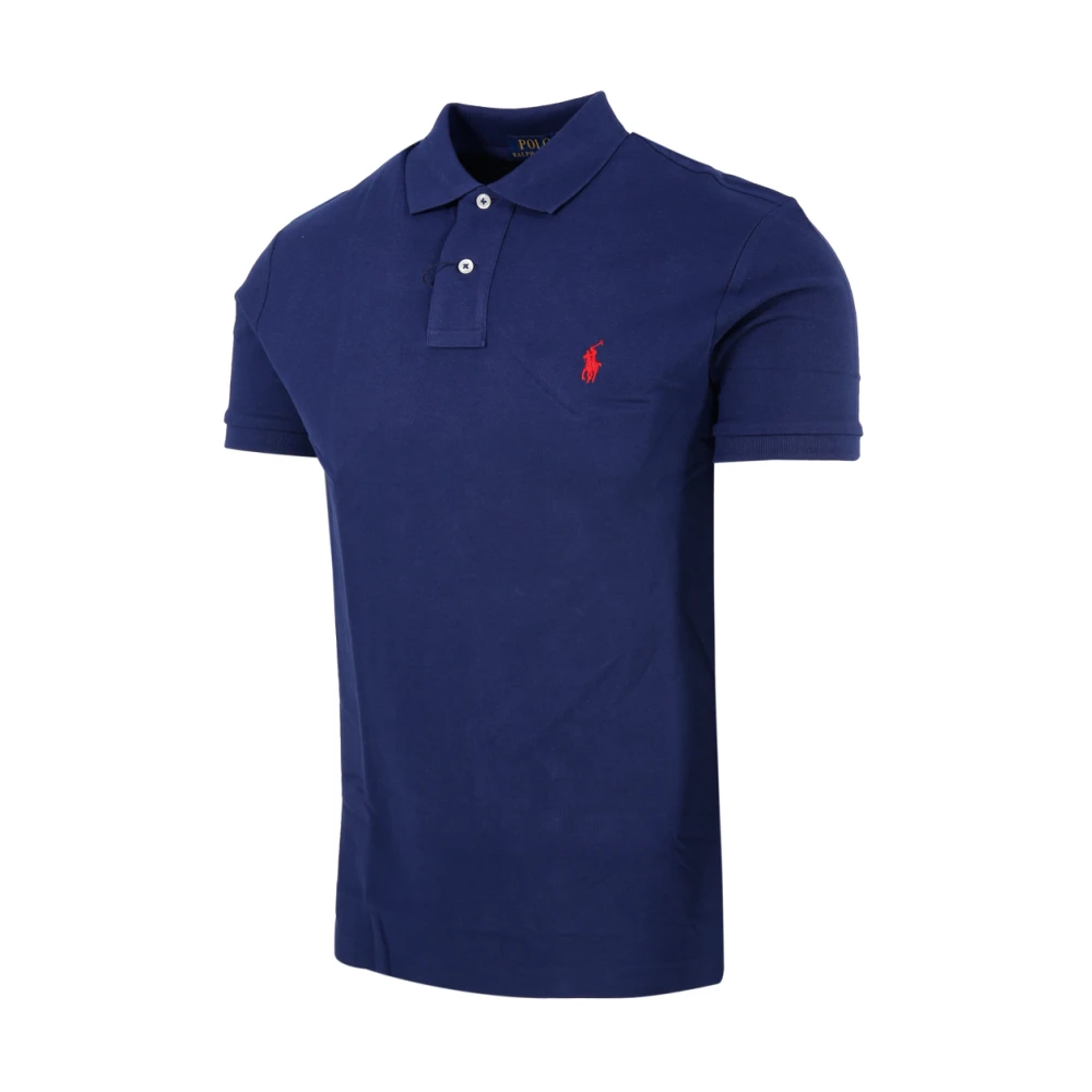 Ralph Lauren Navy Blauw Kort Mouw Gebreid Blue Heren
