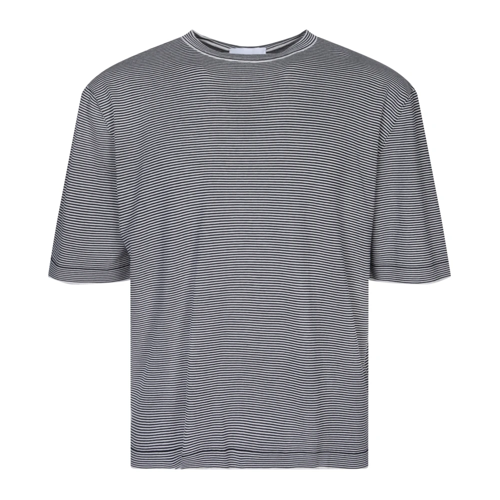 Lardini Katoenen T-Shirt Korte Mouwen Ronde Hals Gray Heren