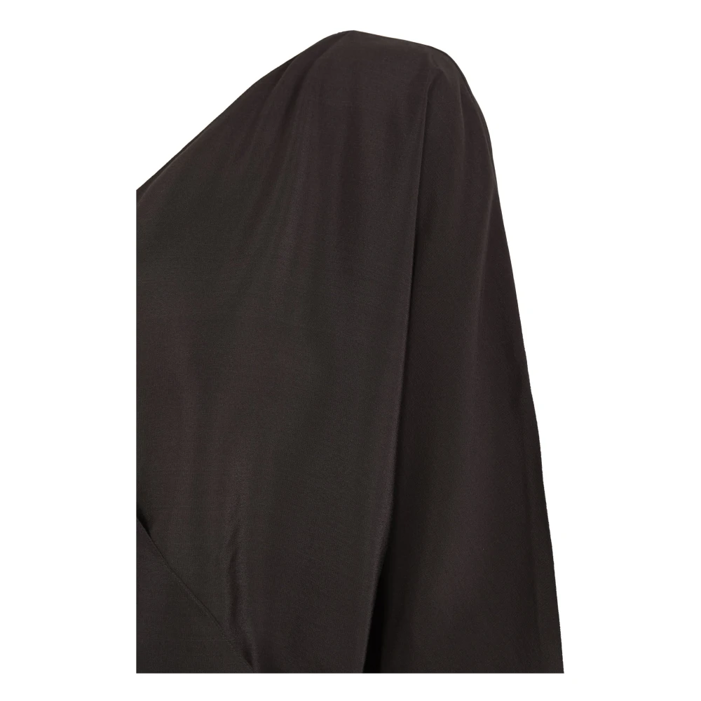 Cortana Zijden Kruisblouse Grafiet Black Dames