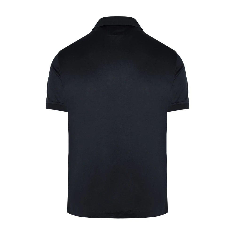 Emporio Armani Stijlvolle Lyocell Katoenen Polo Shirt Black Heren
