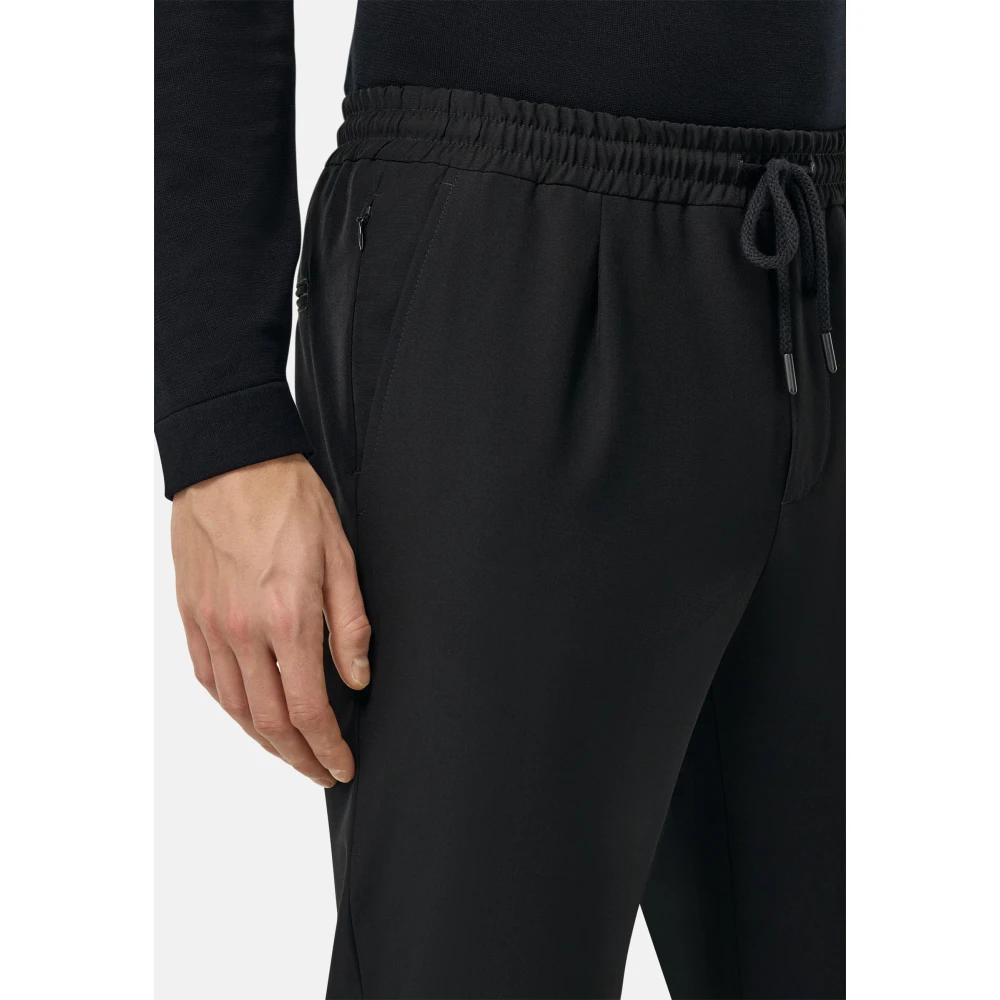 Boggi Milano B Travel City Broek in zuivere reiswol Black Heren