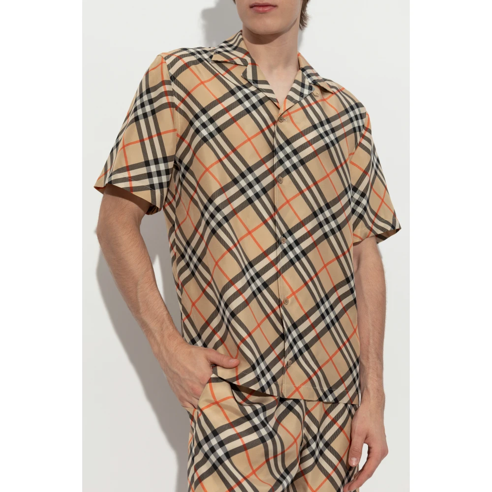 Burberry Geruit patroon overhemd Beige Heren