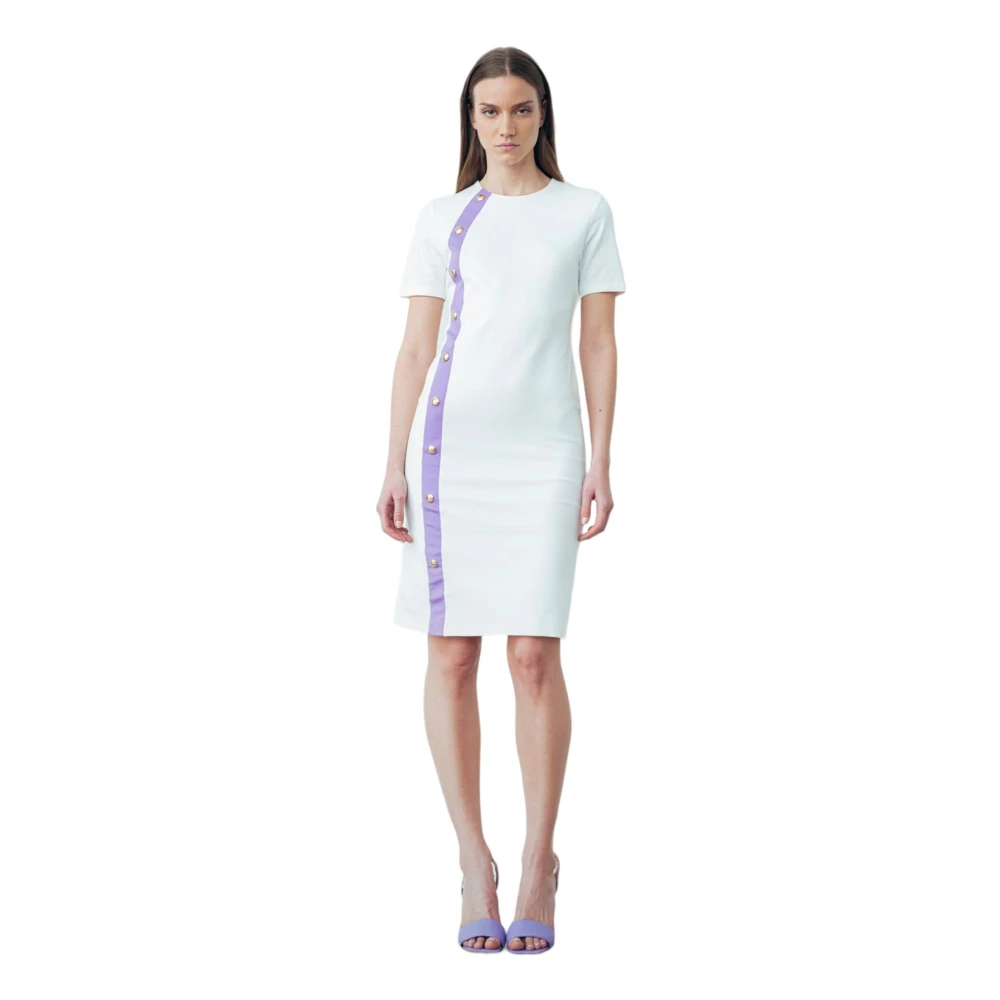 Gaëlle Paris Elegante Midi Jurk White Dames