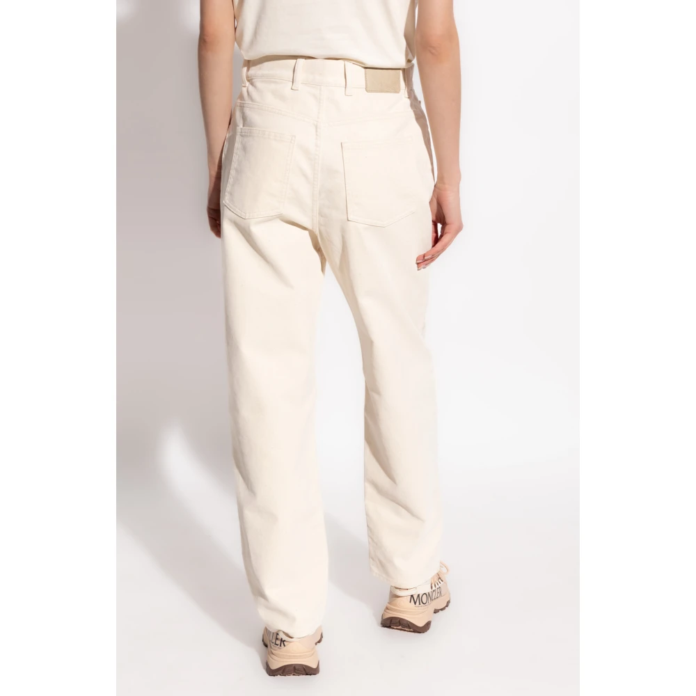 Moncler Broek met toelopende pijpen Beige Dames
