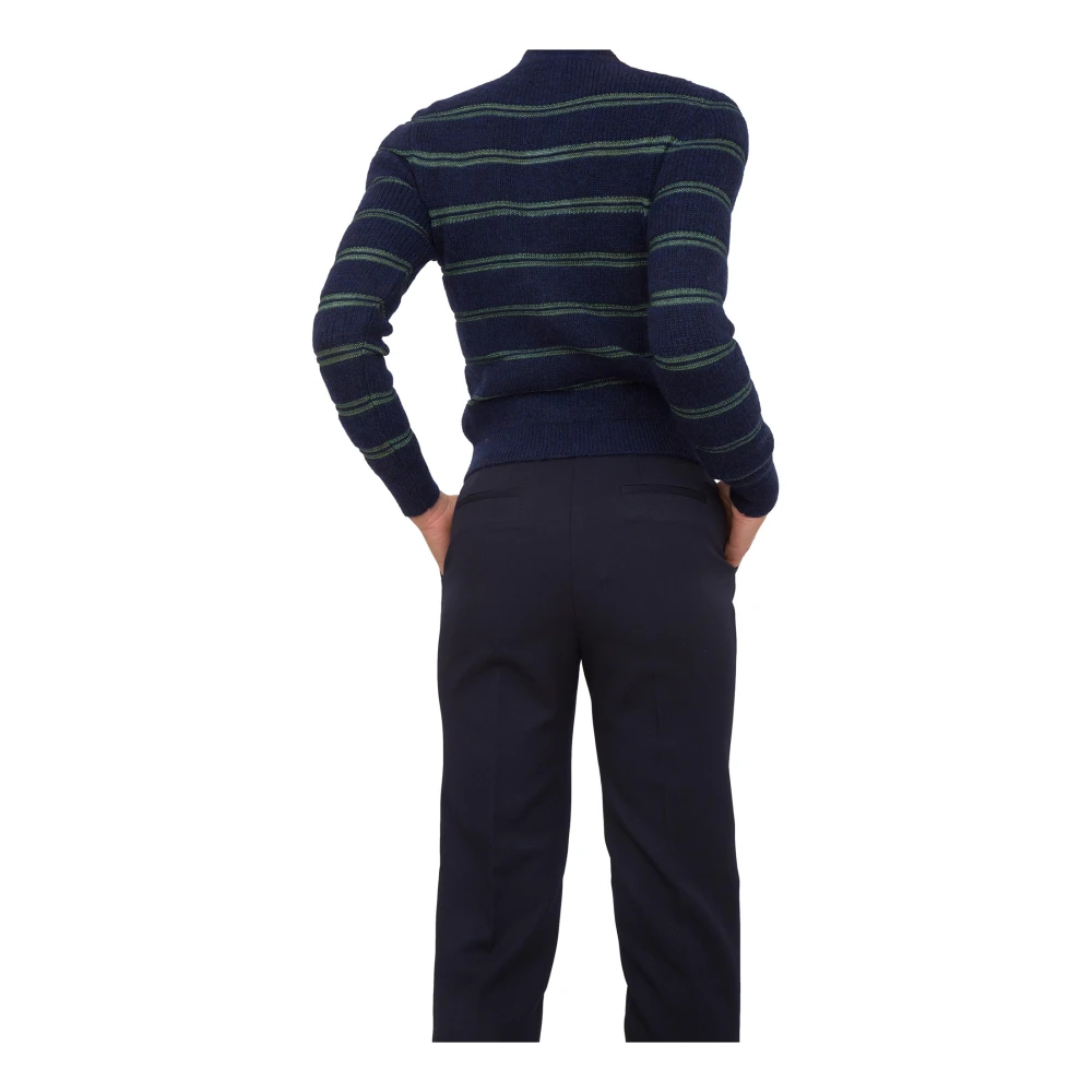 Nenette Gestreepte Blauwe Crewneck Trui Blue Dames