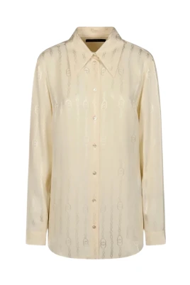 Interlocking G Chain Silk Jacquard Skjorta