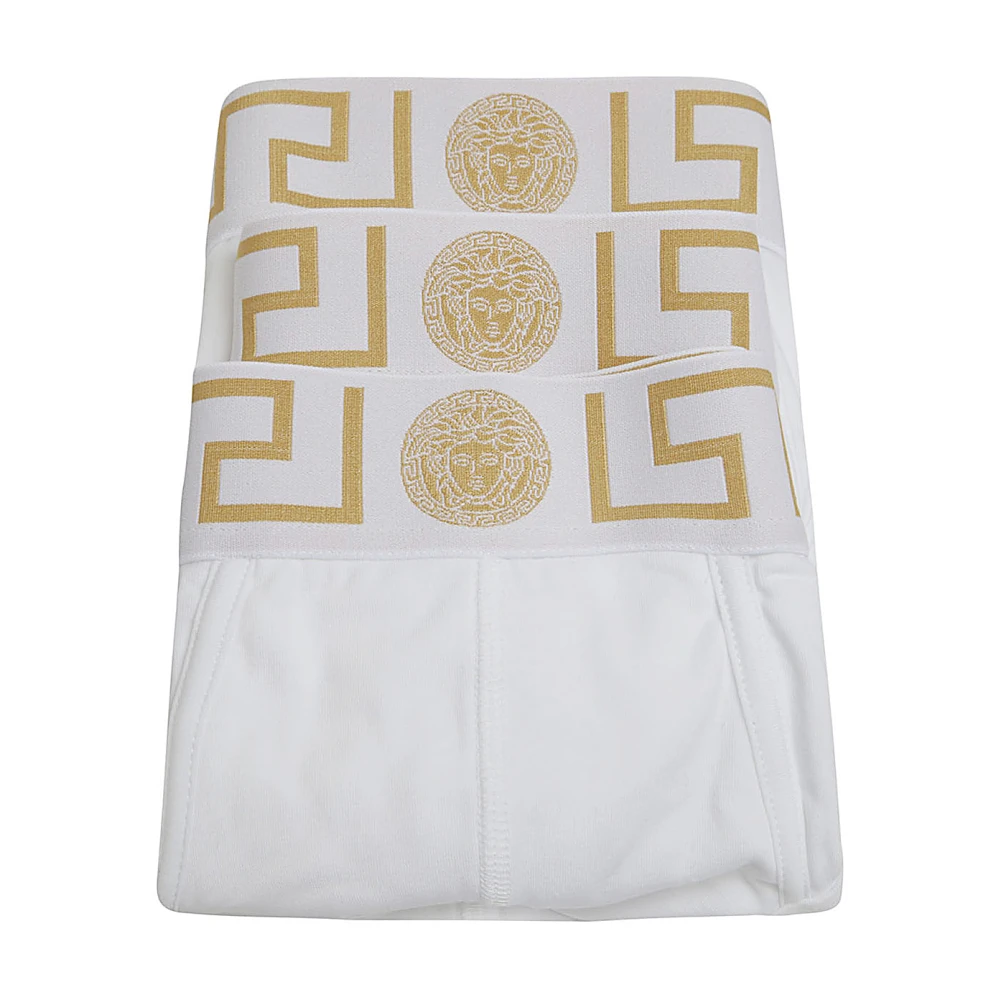 Versace Wit ondergoedset met gouden logo White Heren