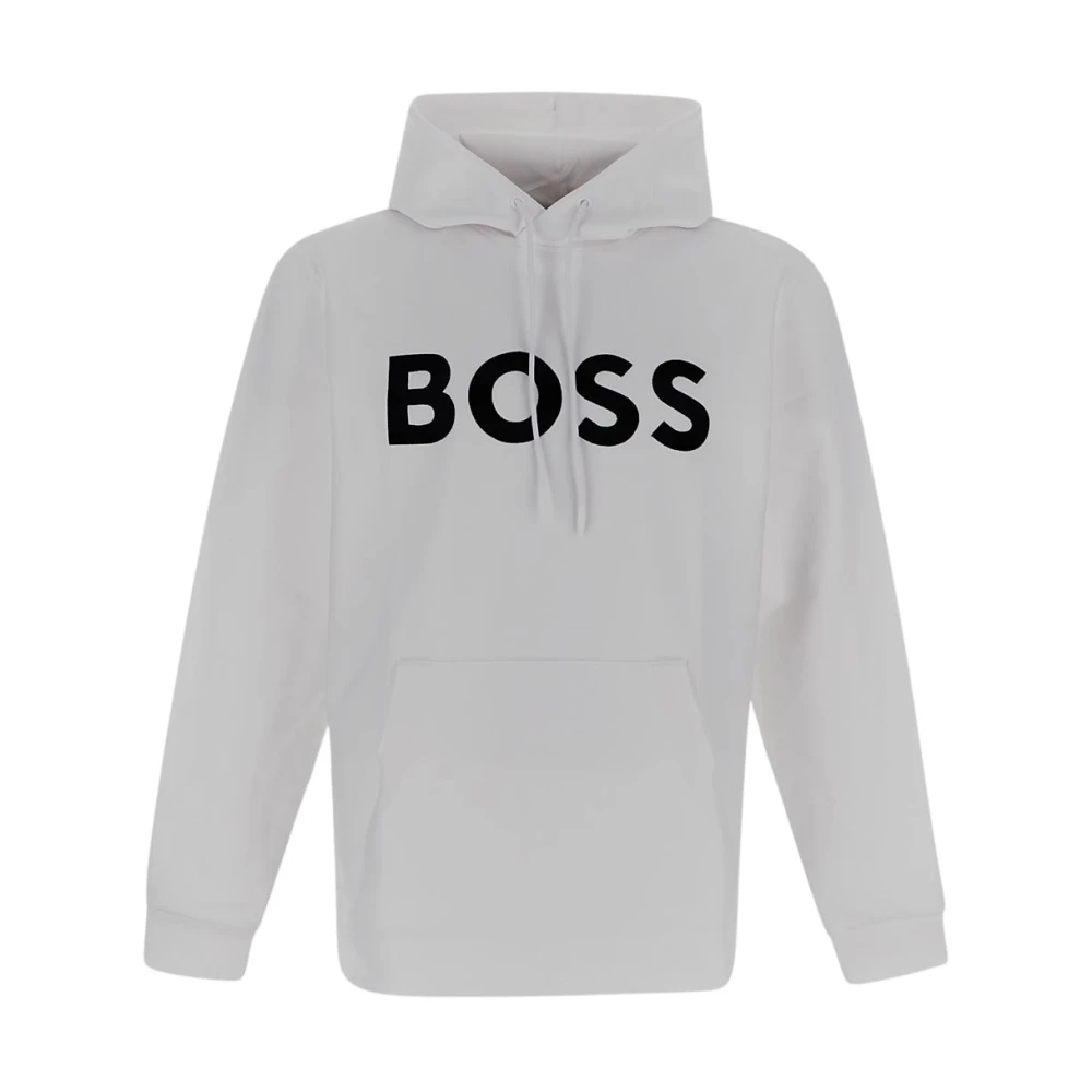 Hugo Boss Wit Logo Sweatshirt White Heren