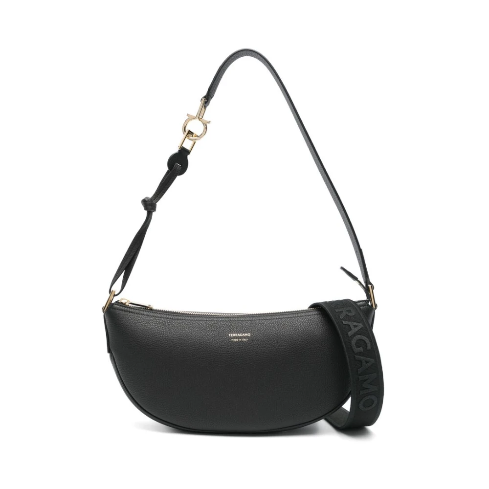 Salvatore Ferragamo Zwarte Schoudertas met Toprits Black Dames