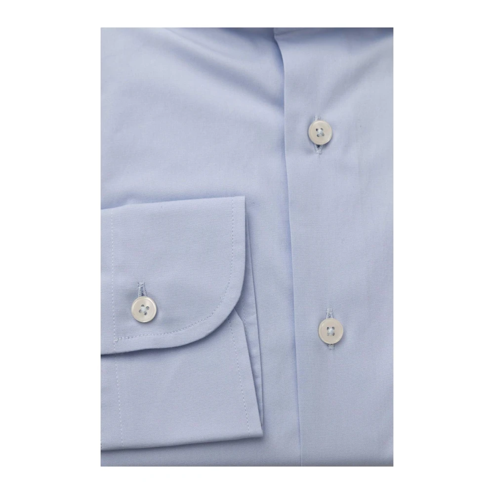 Bagutta Elegante Slim Fit Overhemd met Franse Kraag Blue Heren