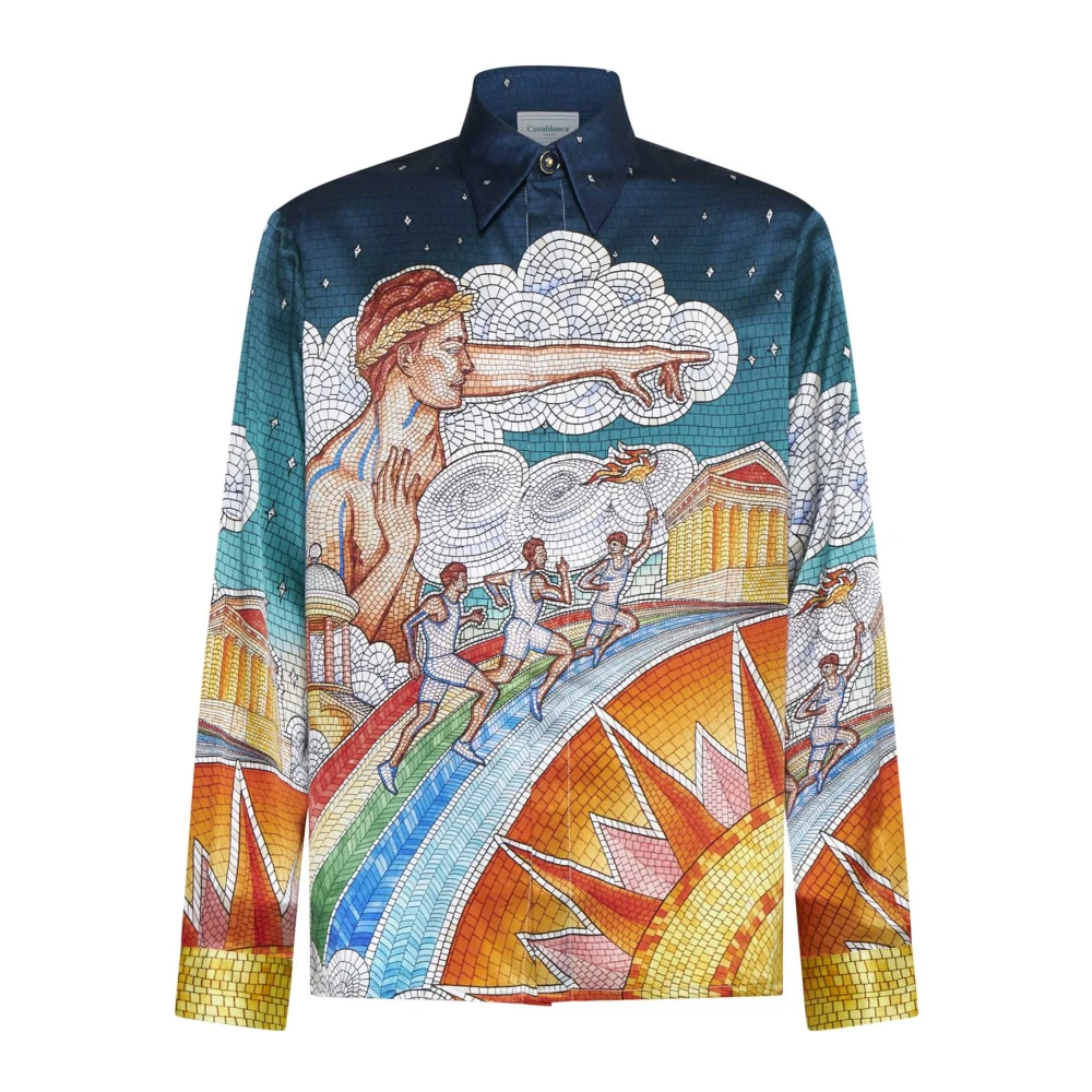 Casablanca Zijden Shirt met Led Jeux de l Univers Print Multicolor Heren