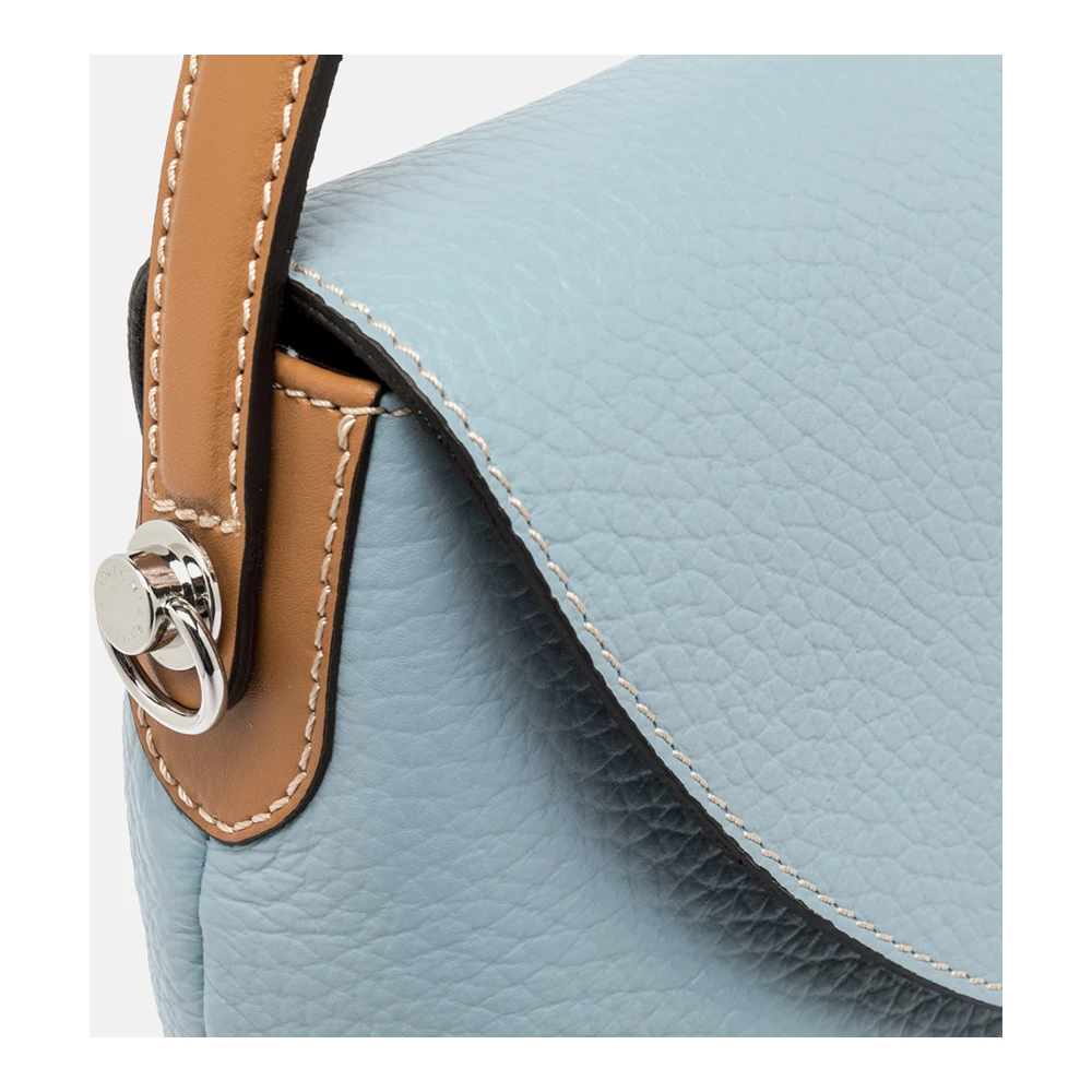 Gianni Chiarini Heldere Blauwe Leren Schoudertas Blue Dames