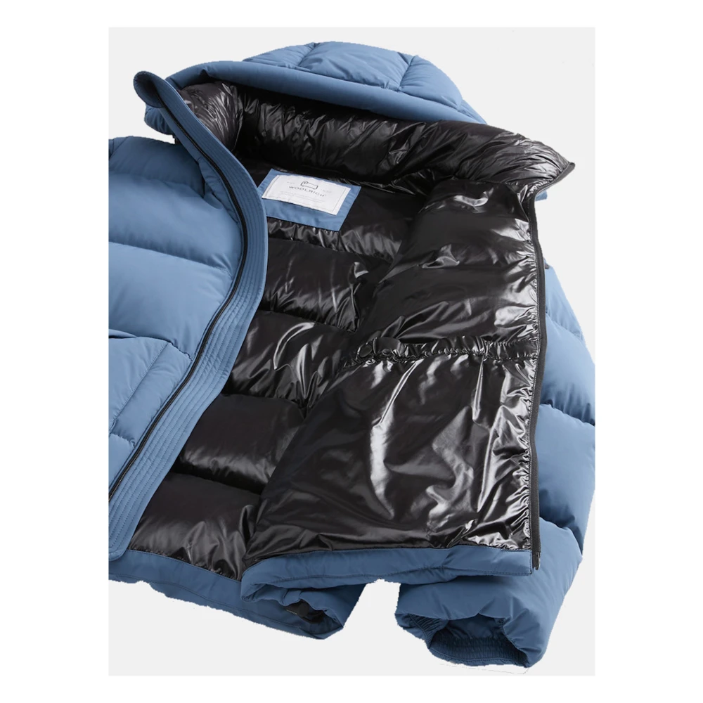 Woolrich Heren Gewatteerde Jas met Capuchon Blue Heren
