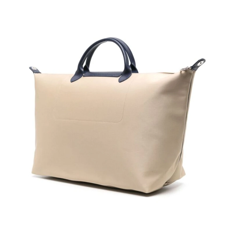Longchamp Stijlvolle Parijse Katoenen Tas Beige Dames