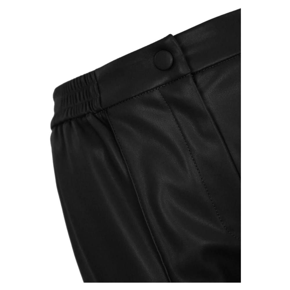 Twinset Zwarte Leren Broek Black Dames
