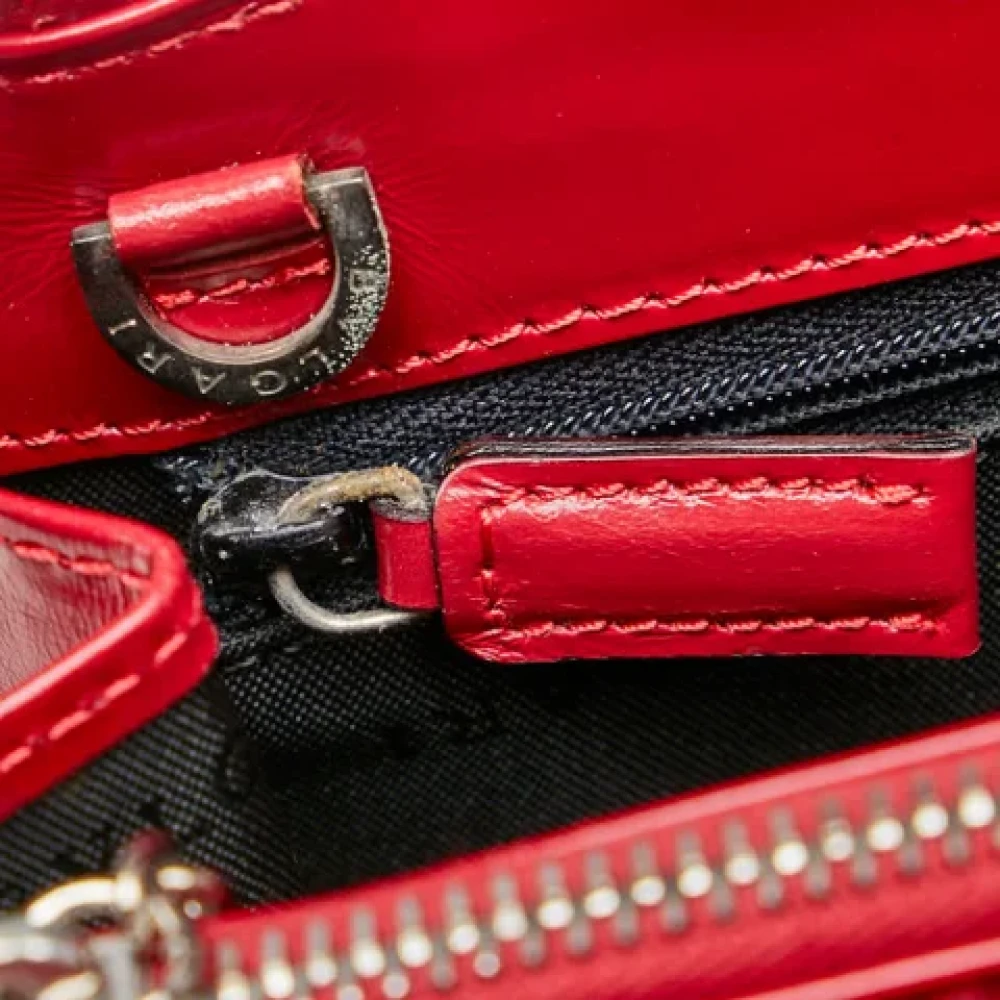 Bvlgari Vintage Pre-owned Leather handbags Red Dames