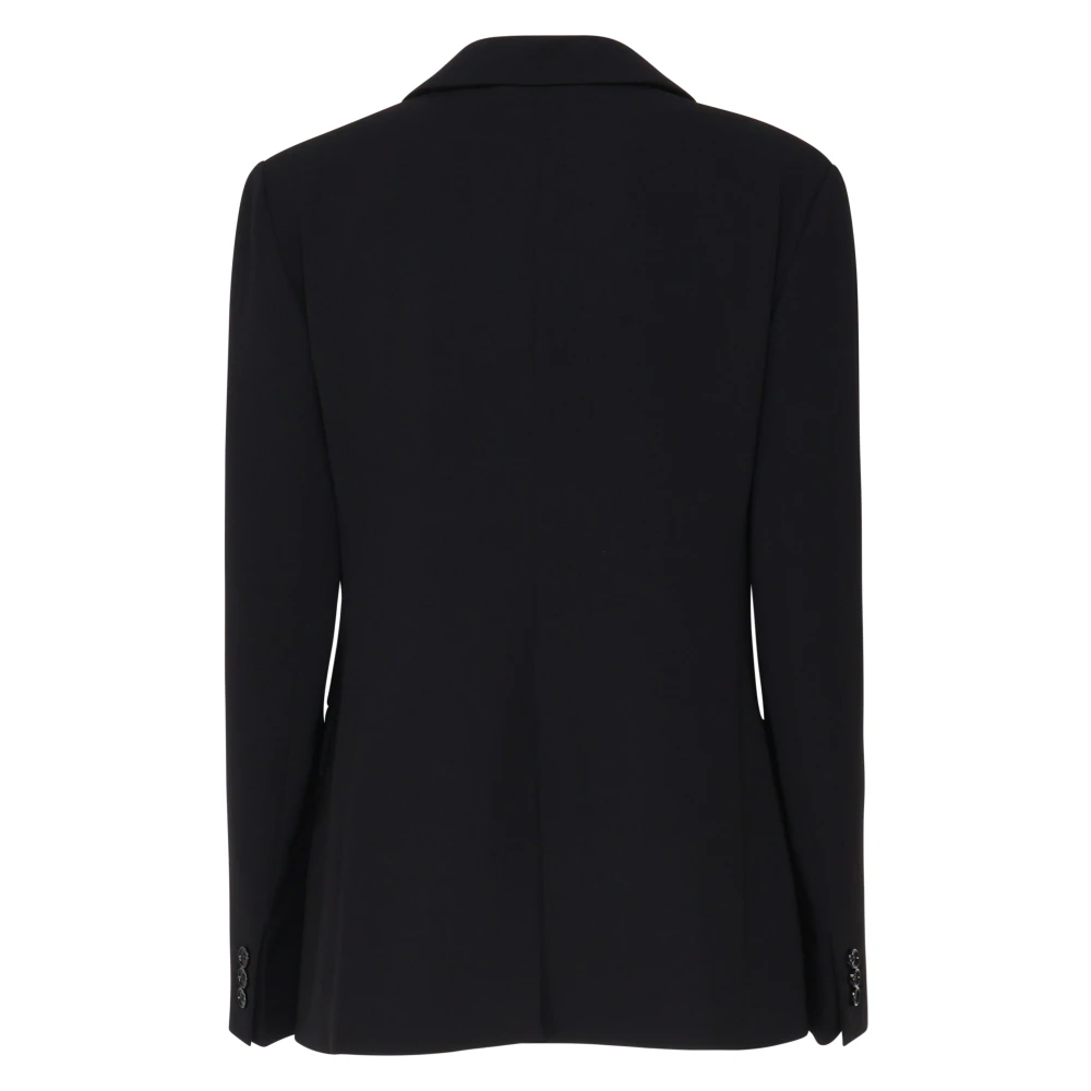 Max Mara Zwarte enkele knoopjasje met dubbele knoop Black Dames