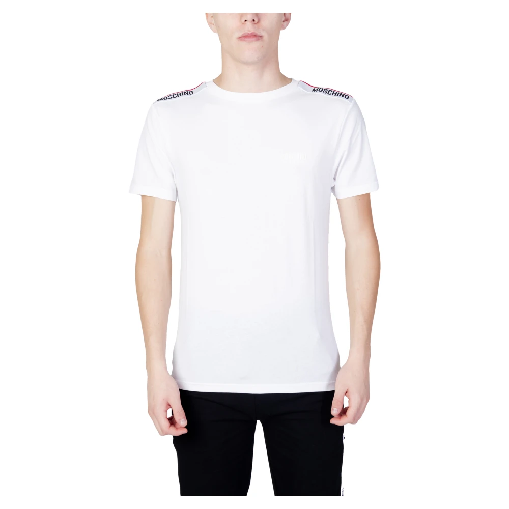 Moschino Herr T-Shirt - Höst/Vinter Kollektion - 100% Bomull White, Herr