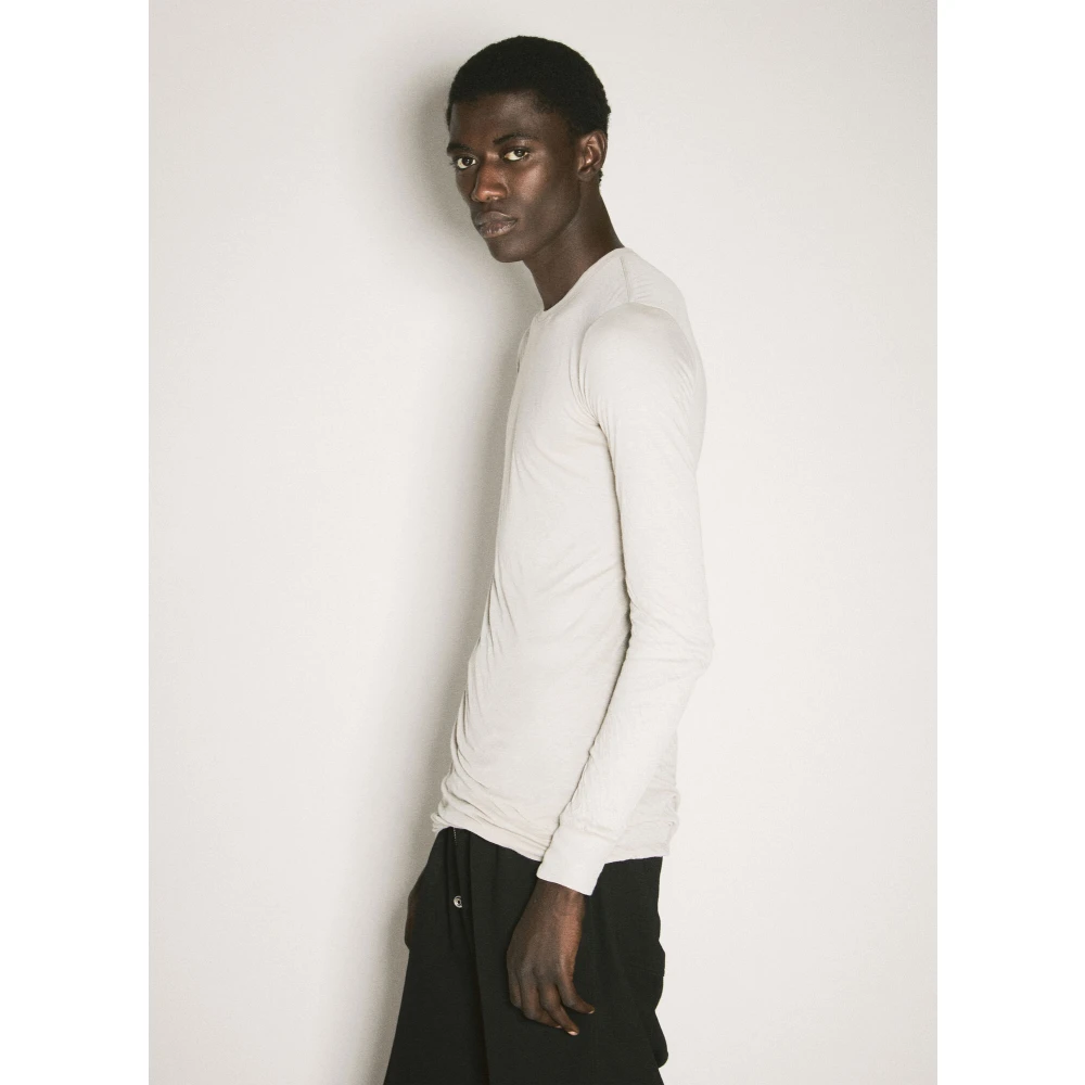 Rick Owens Gelaagd Langmouw Crewneck T-Shirt White Heren