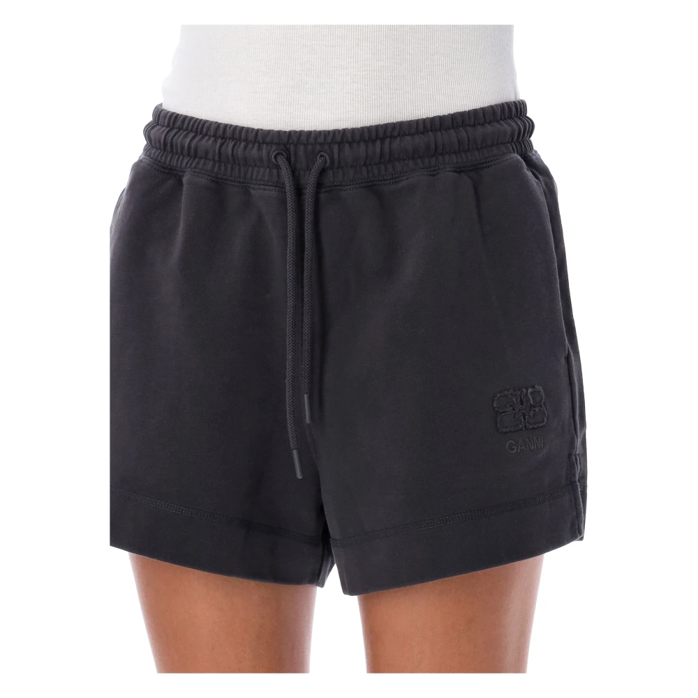 Ganni Lichte Isoli Elastische Shorts Phantom Aw24 Black Dames