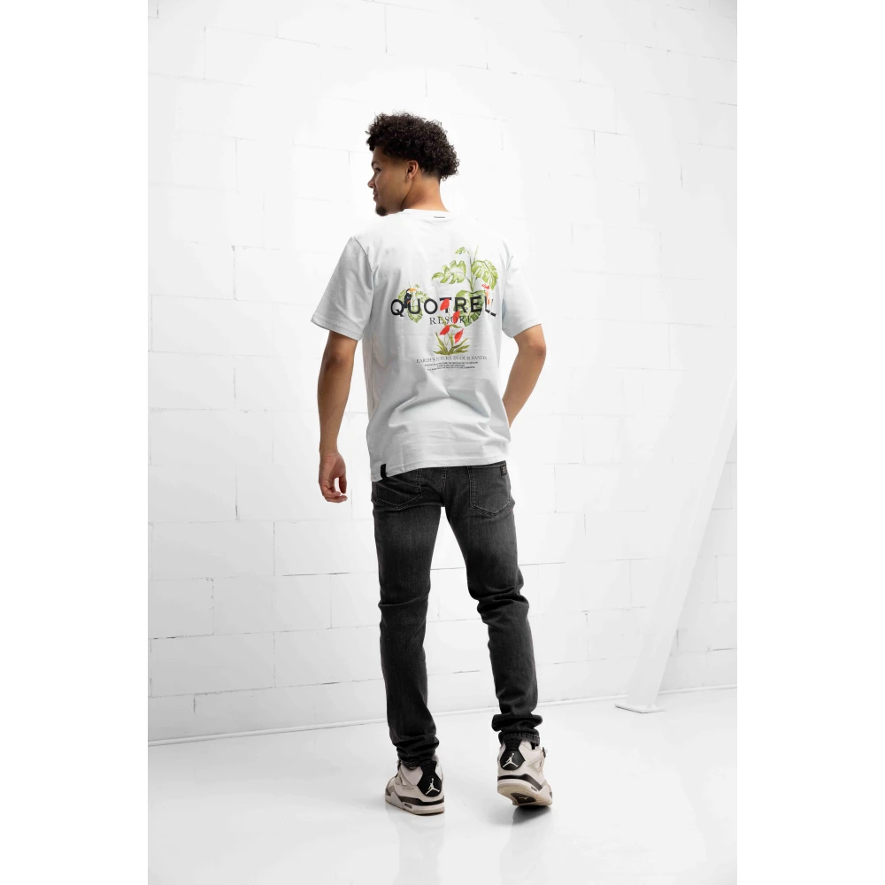 Quotrell Bloemen T-shirt Heren Lichtblauw Blue Heren