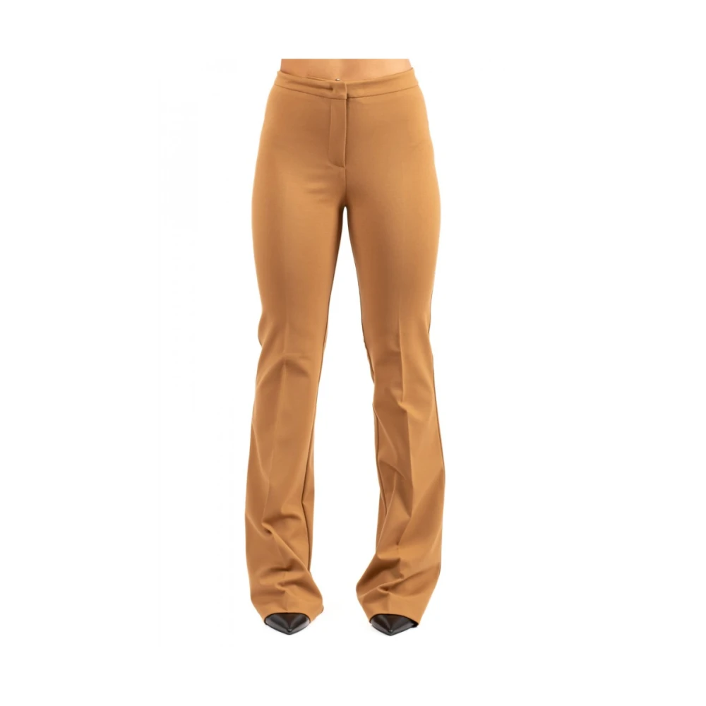 Pinko Women's Brown Wide Trousers, 2XS, Pantalone
