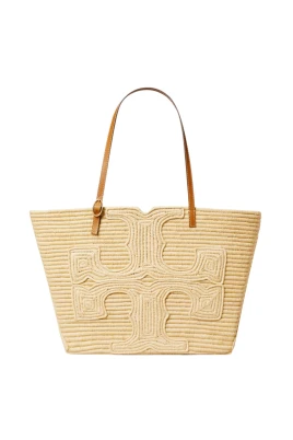 Large Ella Structured Straw Tote
