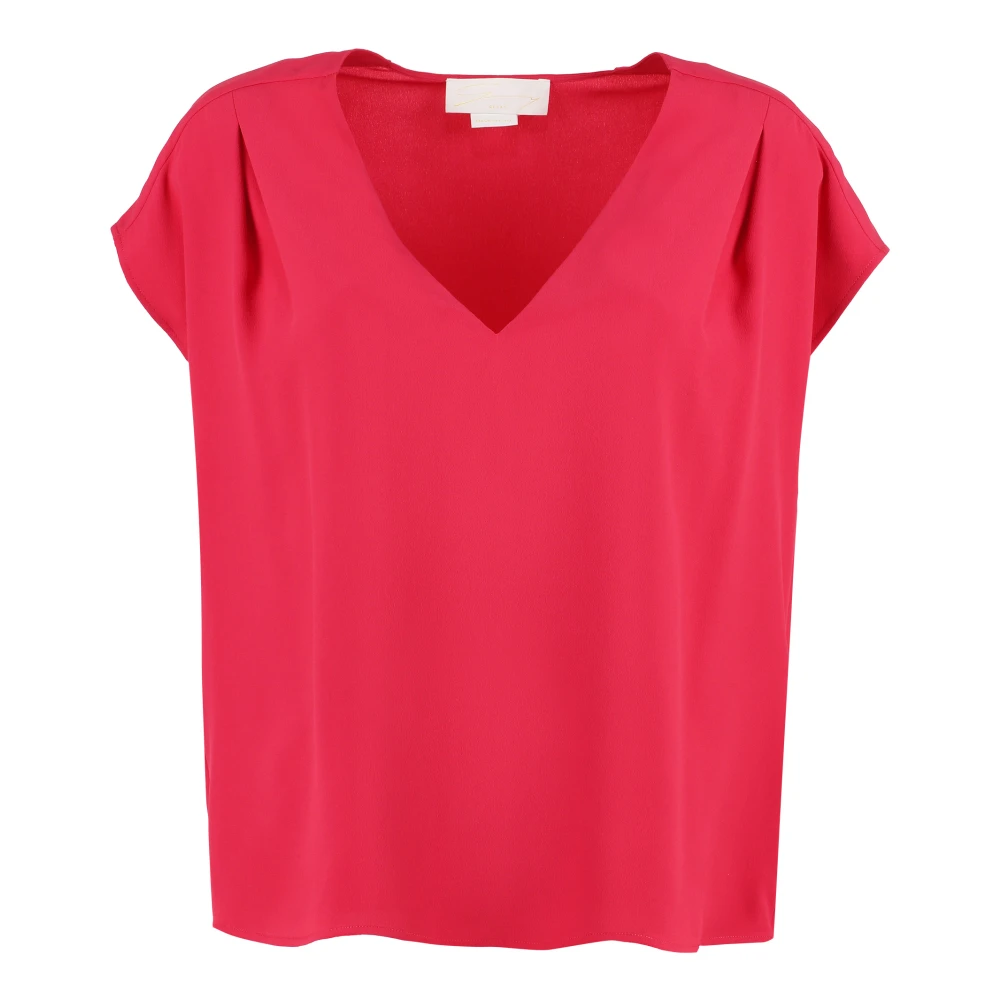 Genny Zijden Geplooide Blouse Pink Dames