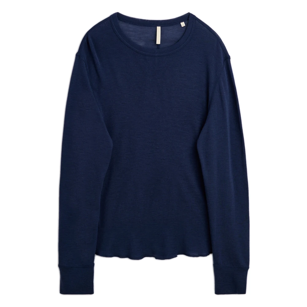 Sunflower Blue Long Sleeve T-Shirts, Male, Xl, Wool T-Shirt