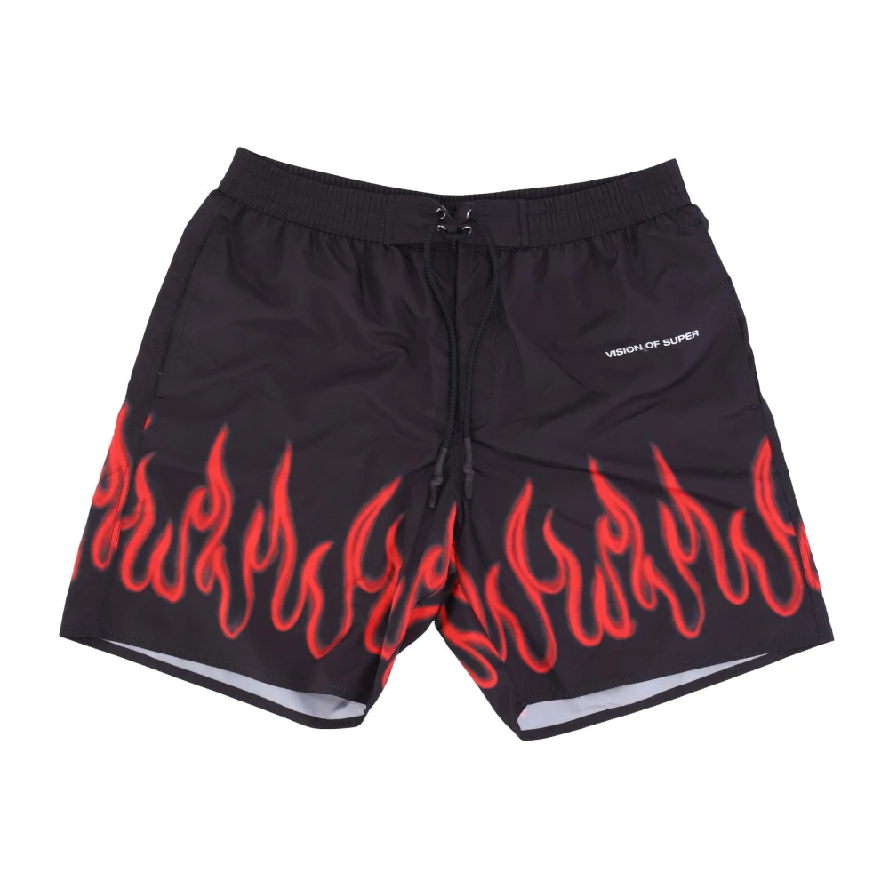 Vision OF Super Vlammen Zwemshorts Zwart Rood Black Heren