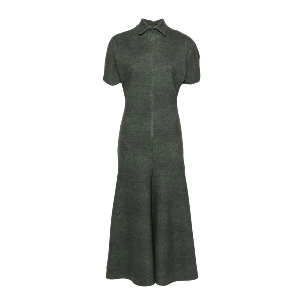 Philosophy di Lorenzo Serafini Groene Abstracte Print Midi Jurk Green Dames