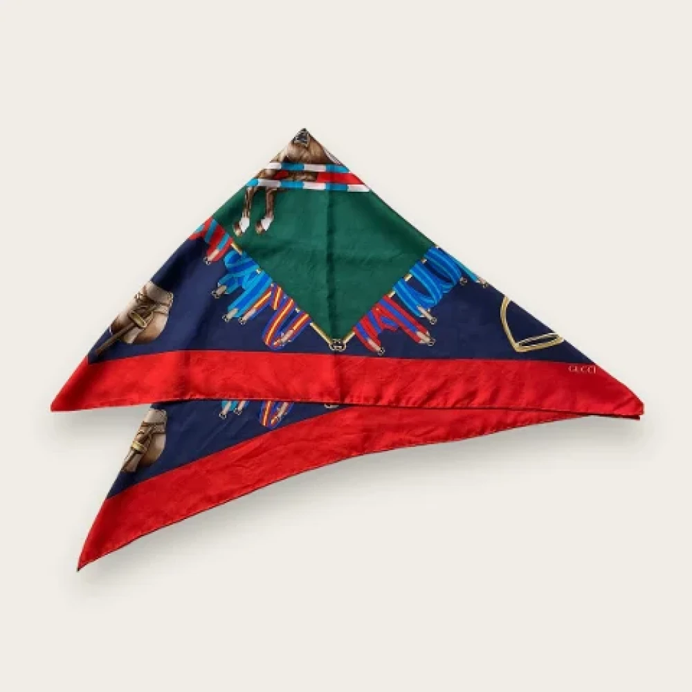 Gucci Vintage Tweedehands Rode Stoffen Gucci Sjaal Red Unisex