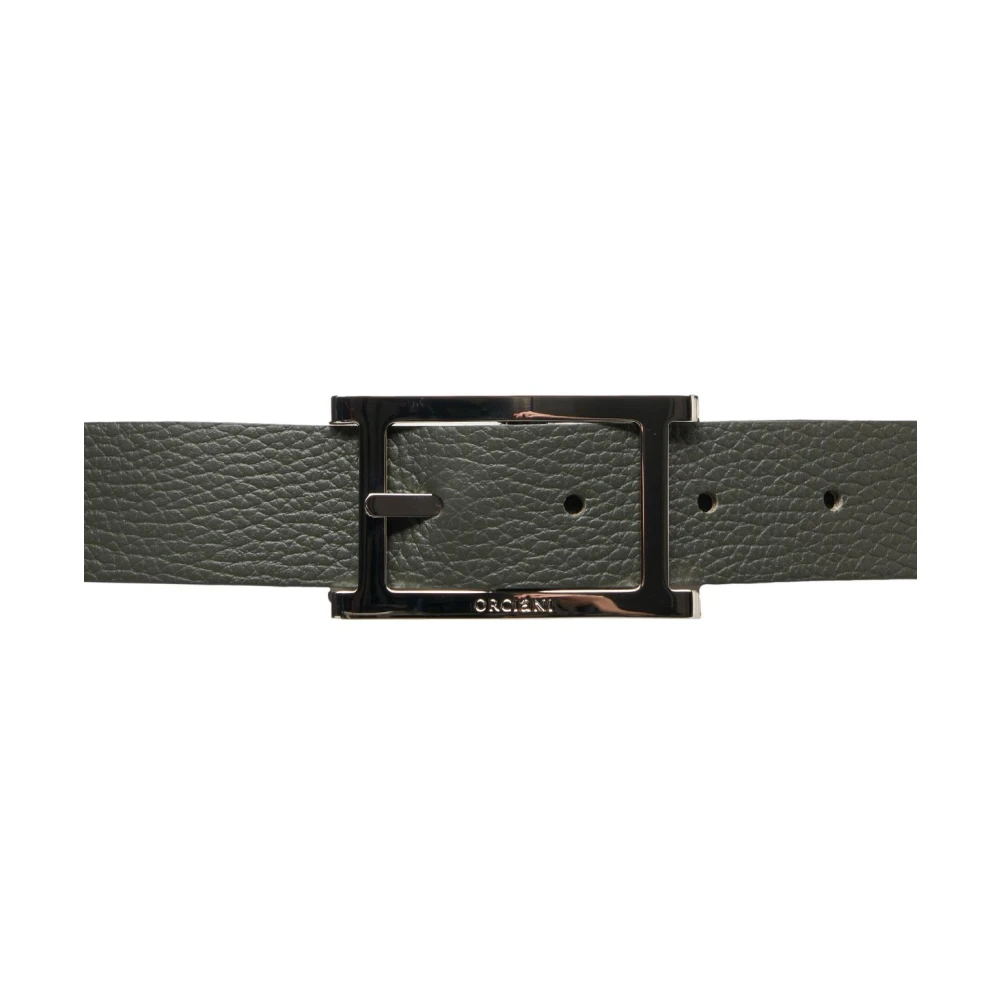 Orciani Gestructureerde leren riem Olijf Ss25 Green Heren