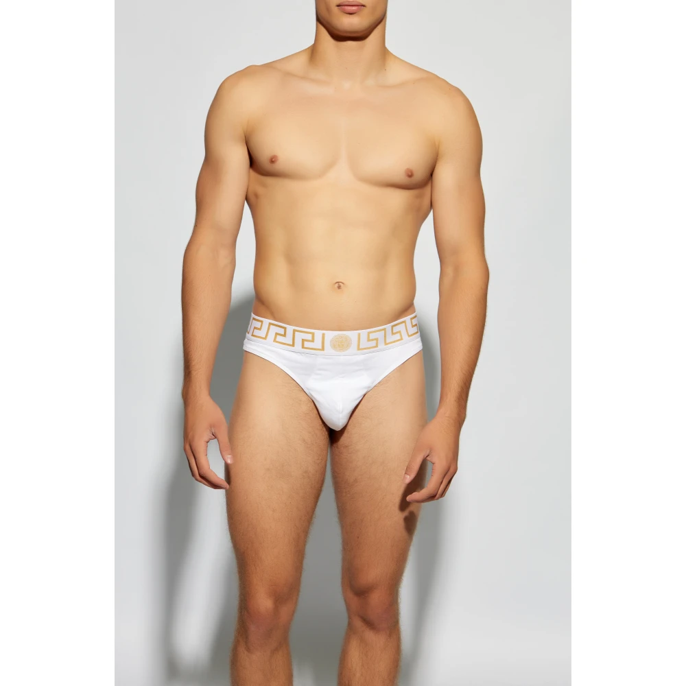 Versace Katoenen string White Heren