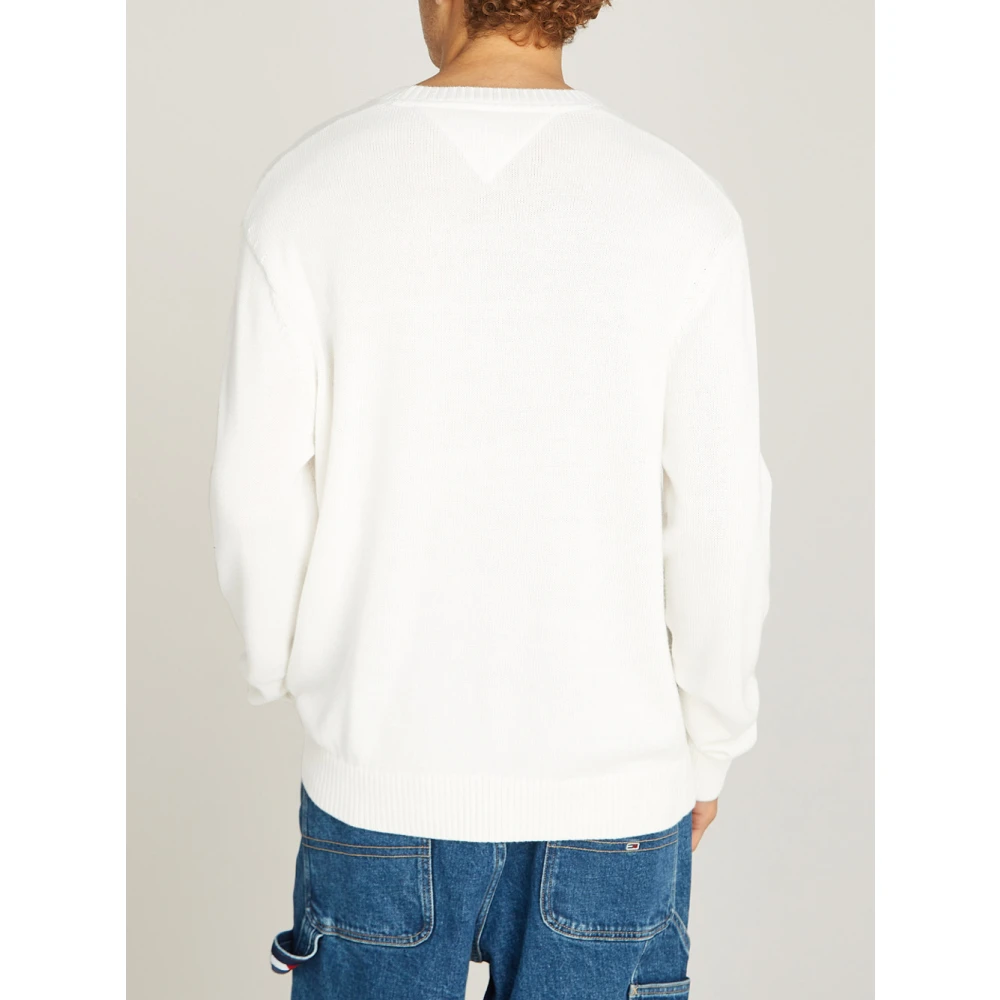 Tommy Jeans Witte Sweater Regular Badge White Heren