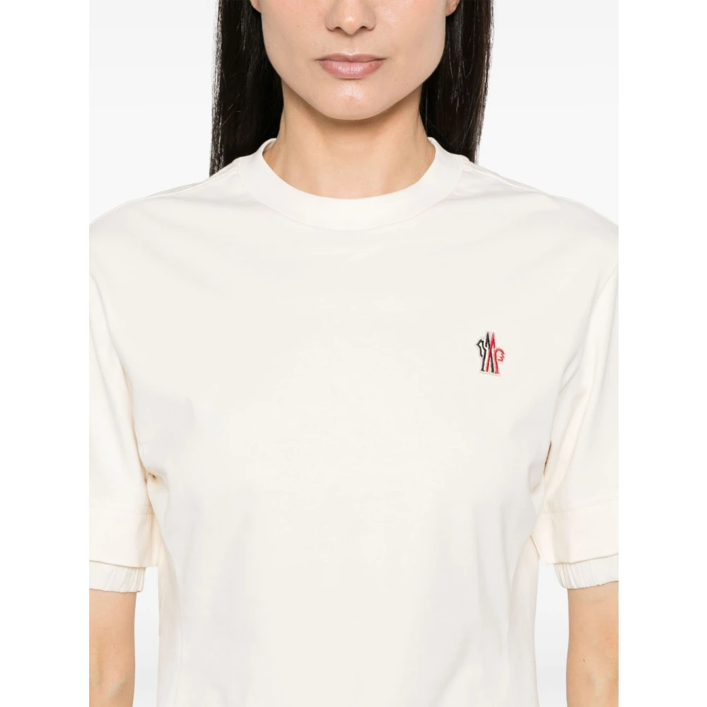 Moncler Witte T-shirts en Polo's met reflecterende details White Dames