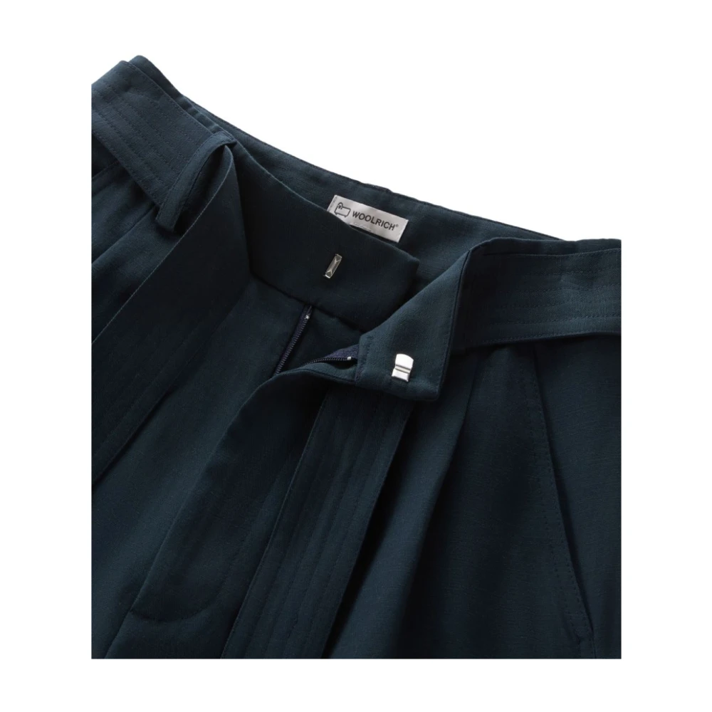 Woolrich Donkerblauwe Geplooide Broek Blue Dames