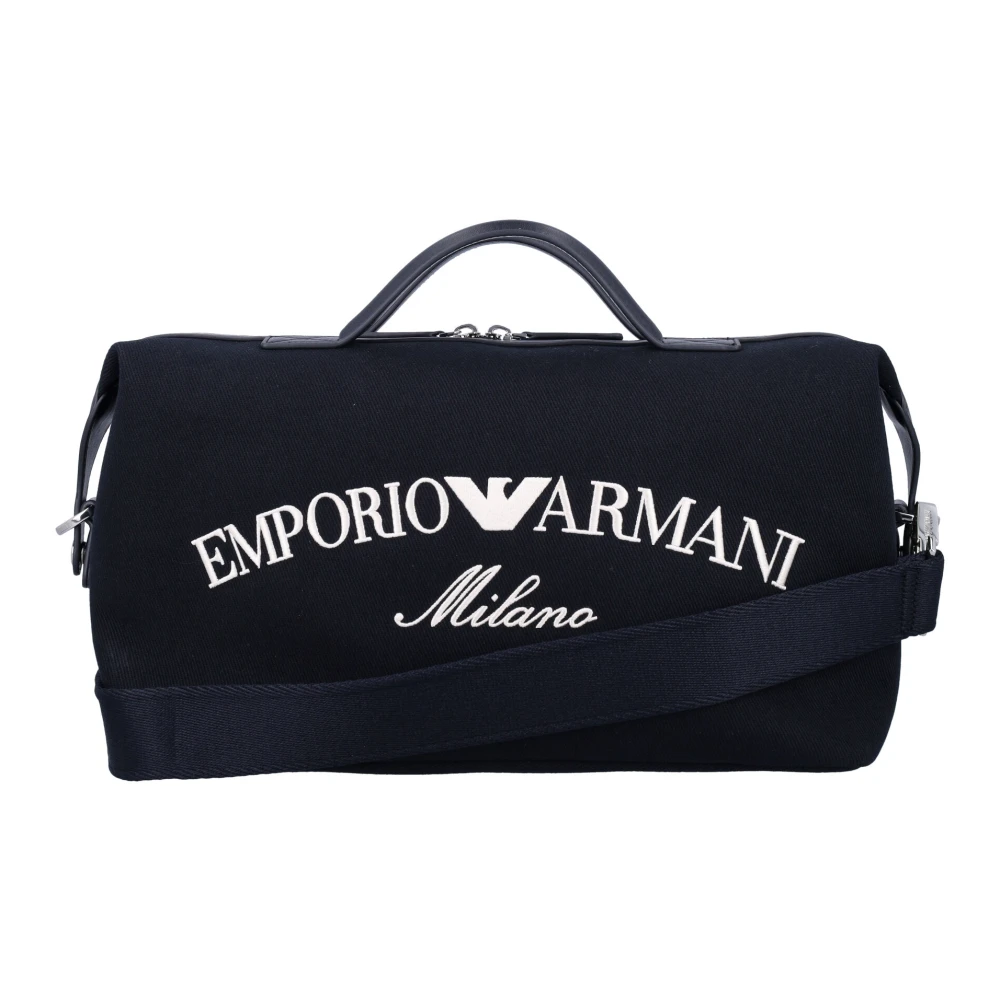 Emporio Armani Stijlvolle Holdall Tas voor Reizen Blue Heren