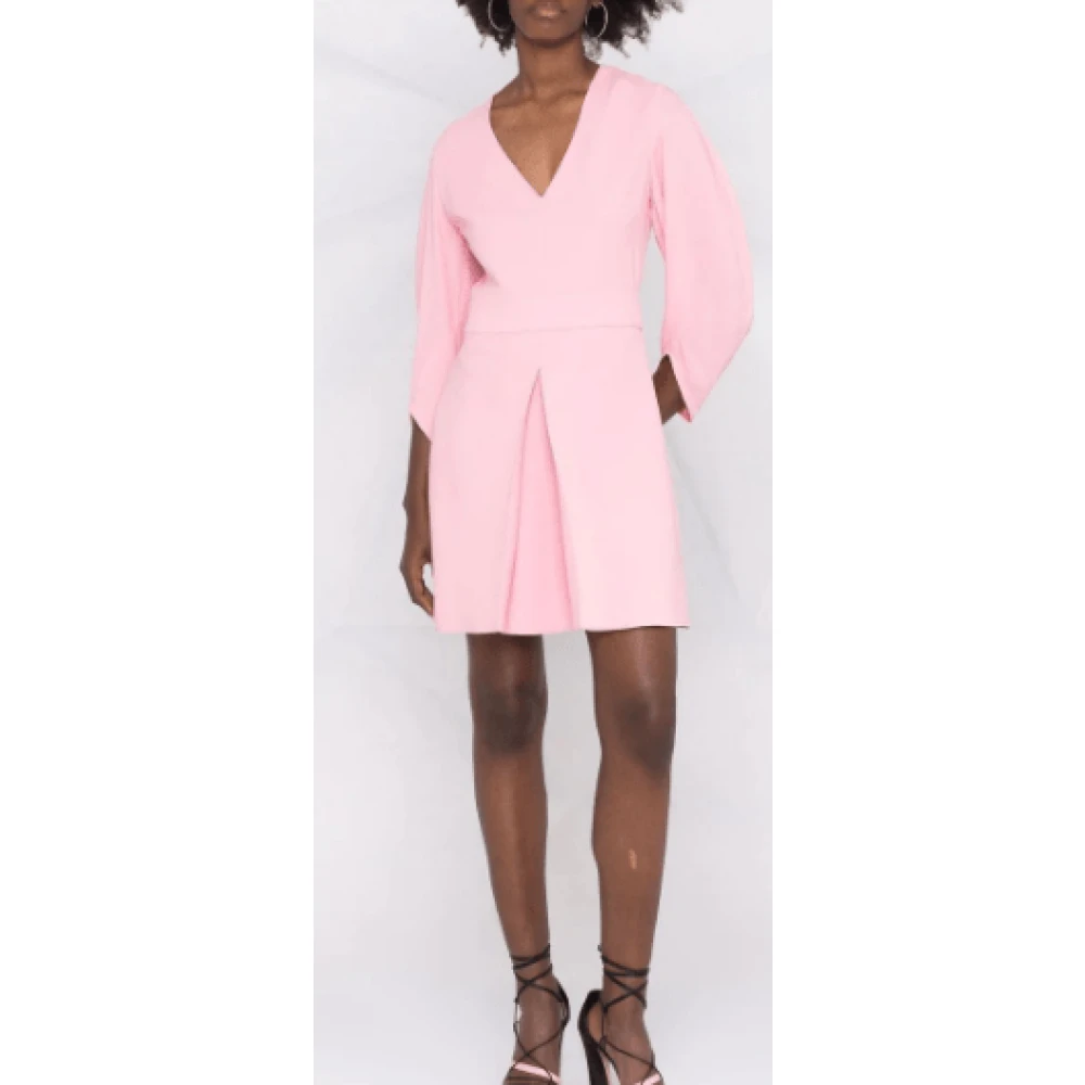 Stella Mccartney Roze Box-Pleat V-Hals Jurk Pink Dames
