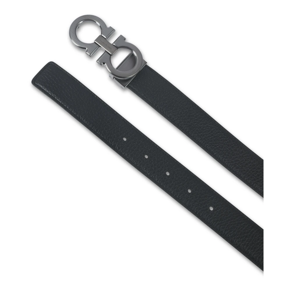 Salvatore Ferragamo Dubbele Gancini Riem Black Heren