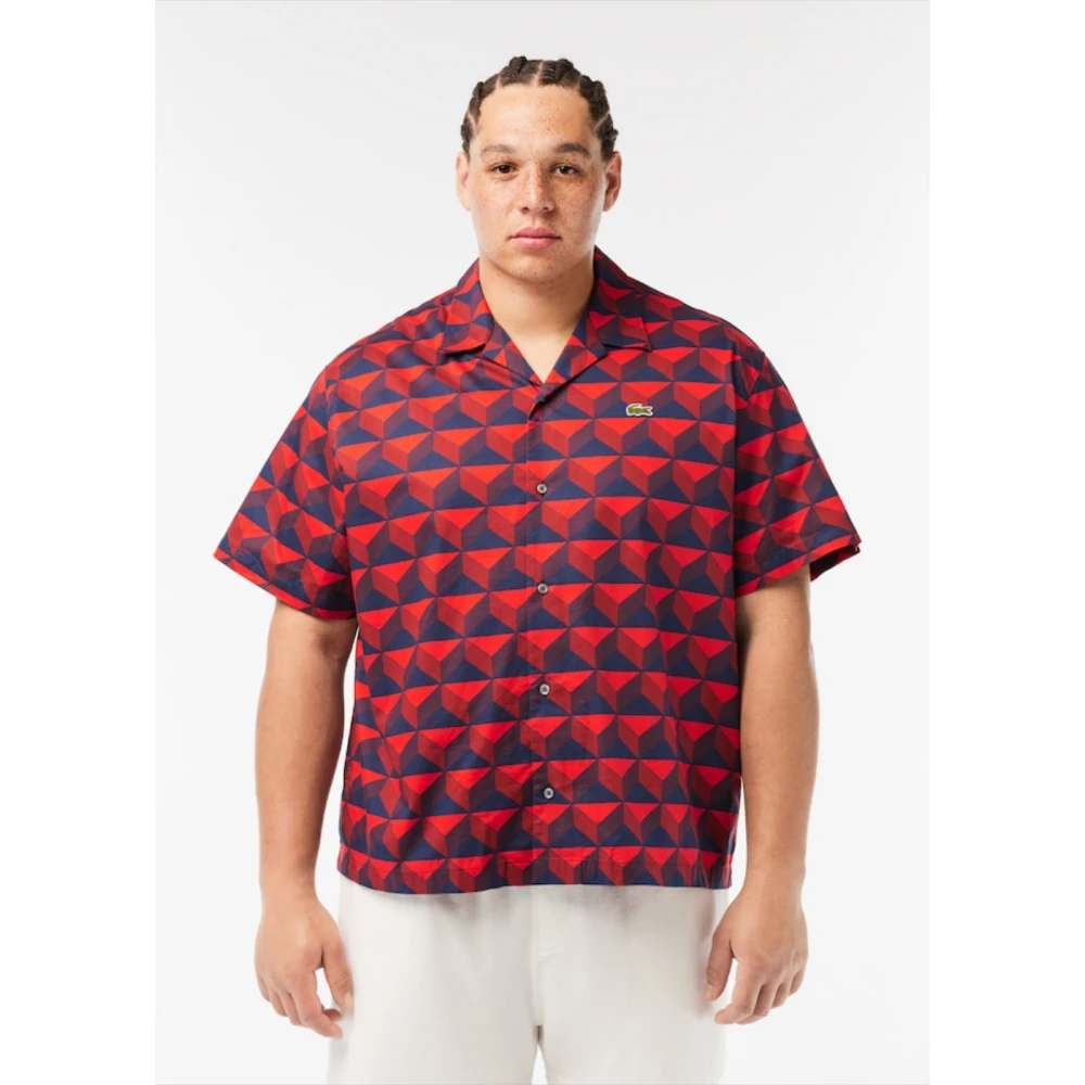 Lacoste Rode Casual Shirt met UV-bescherming Red Heren