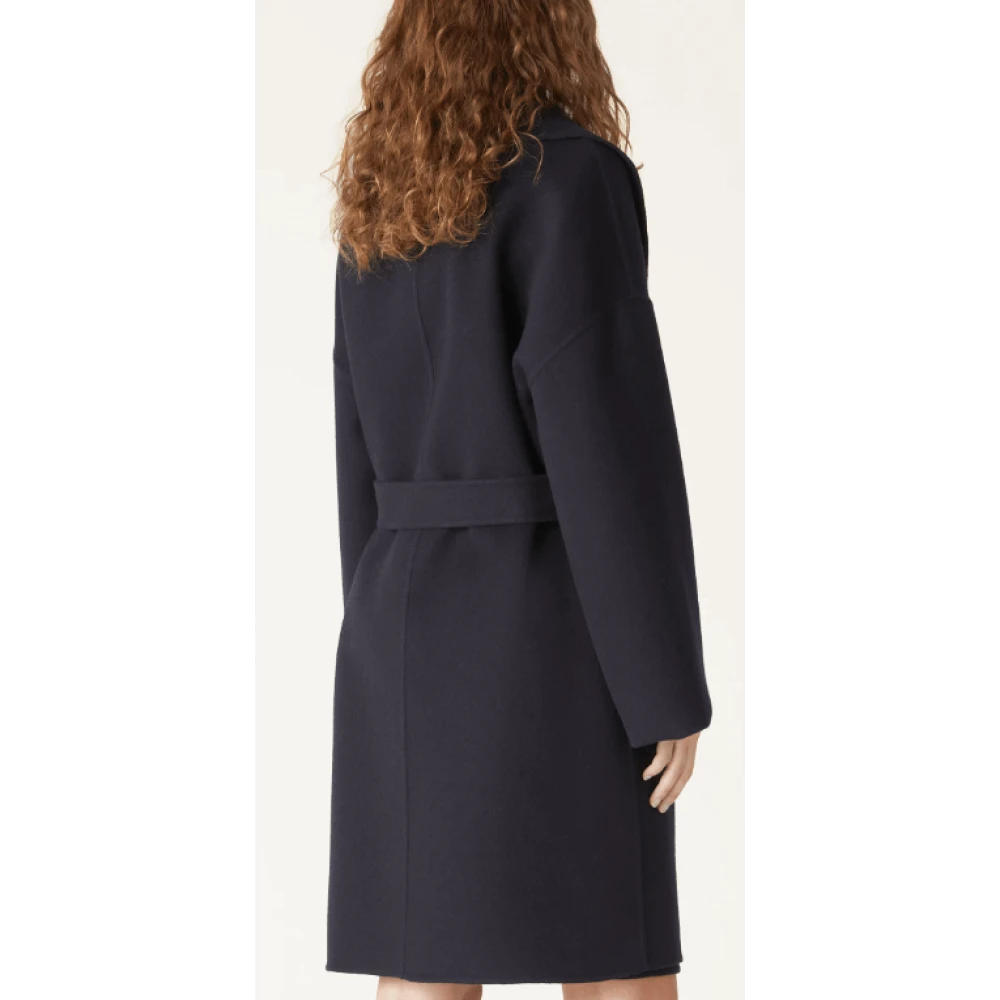 Loro Piana Luxe Blauwe Cashmere Jas met Zakken Blue Dames