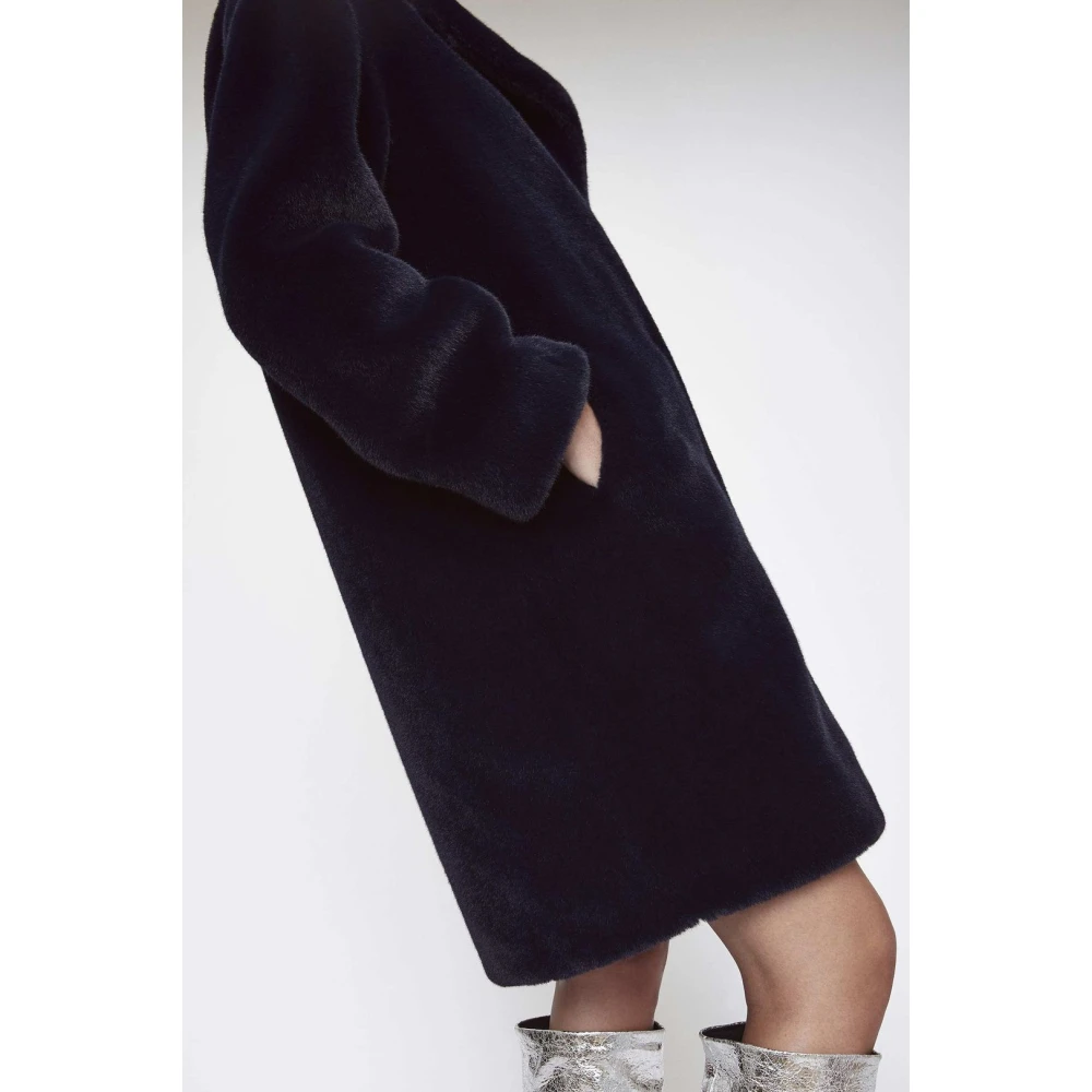 Stand Studio Oversized Cocoon Coat Blue Dames